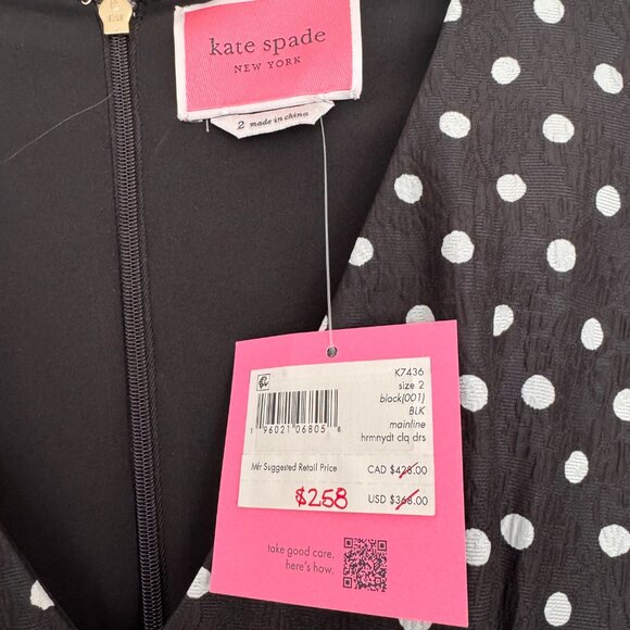 NWT Kate Spade Harmony Dot Cloqué Dress (never worn) - Picture 4 of 5